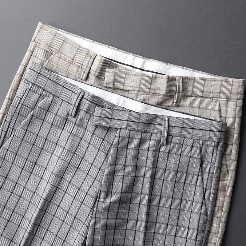 Andrei - Geruite rechte broek met cropped pijpen