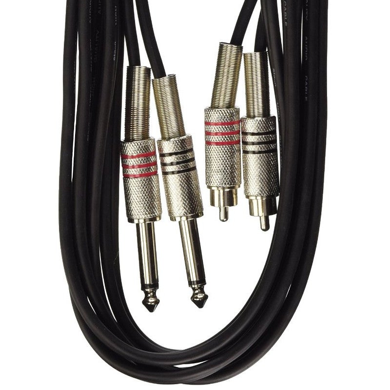Stagg STC6PCM 2x jack mono naar 2x RCA verloopkabel 6 meter