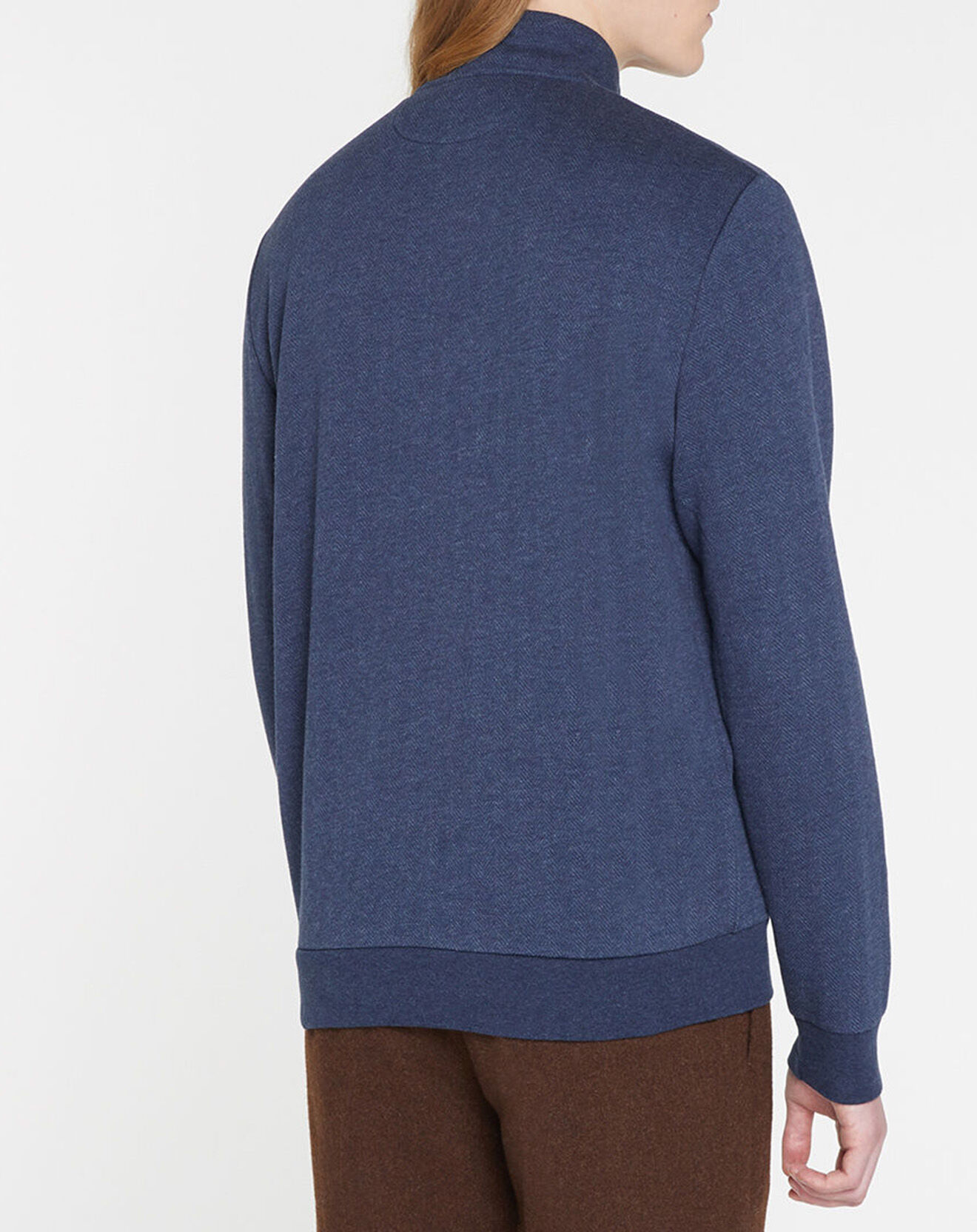 Hackett London Sweat col montant Chevron bleu
