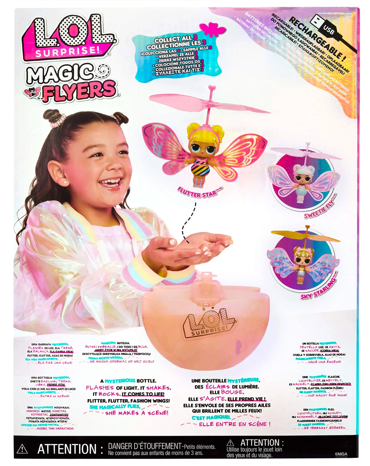 Puppe MAGIC WISHIES FLYING TOTS - PINK WINGS