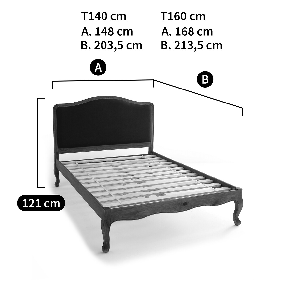 LA REDOUTE INTERIEURS<br>Cama com estrado de ripas, Janel