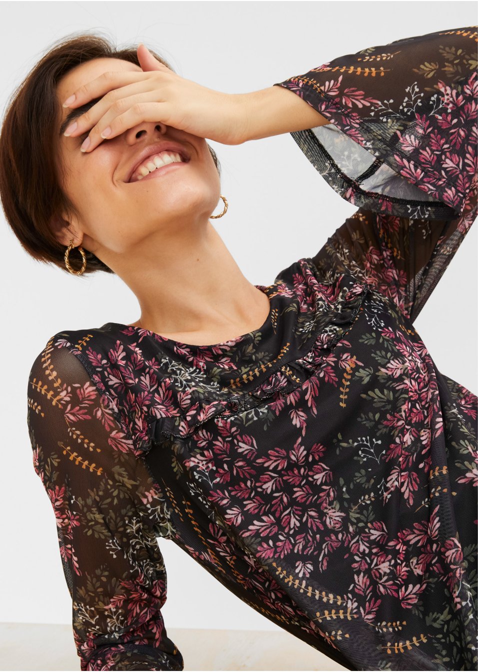Robe en mesh à ruchés