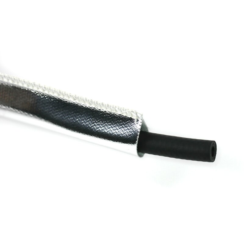 Aluminium-Glasfaser Hitzeschutzschlauch - Innendurchmesser 15mm - Stärke 1,4mm (Meterware)