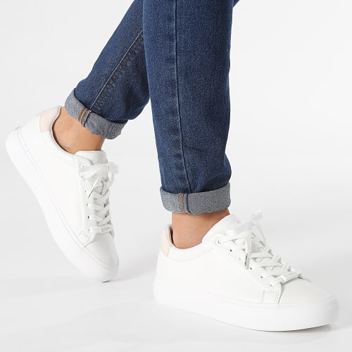 Baskets Femme Vulcan Lace Up 1681 White Crystal Gray