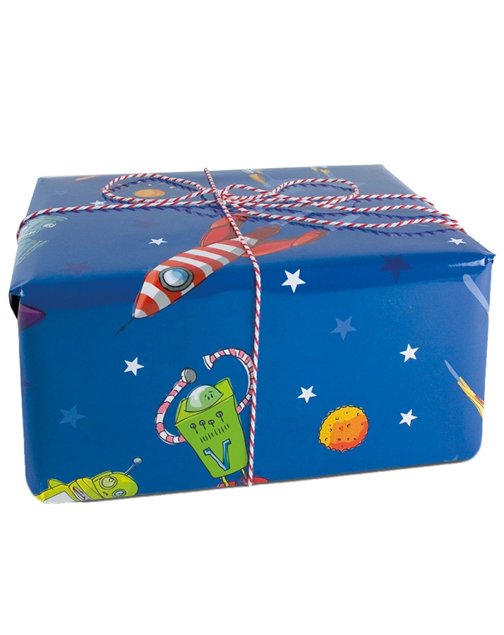 Geschenkpapier RAUMFAHRT (69x49 cm) 3er-Set in blau