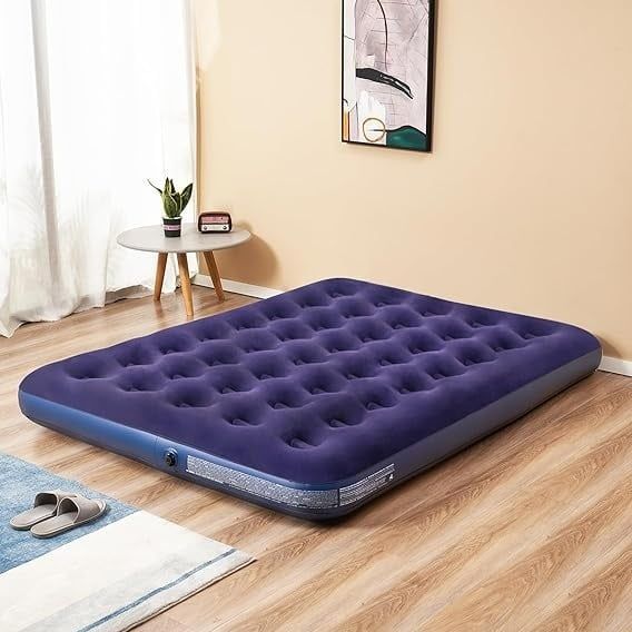 Opblaasmatras - Marineblauw - 2-Persoons - Waterbestendig - Velours Oppervlak