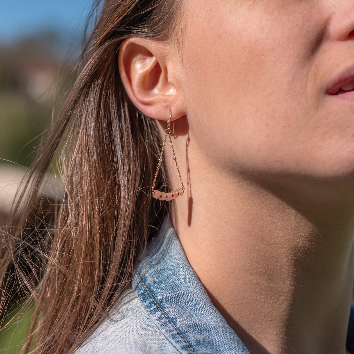Collier, bracelet et boucles d'oreilles Piana en pierres de Soleil