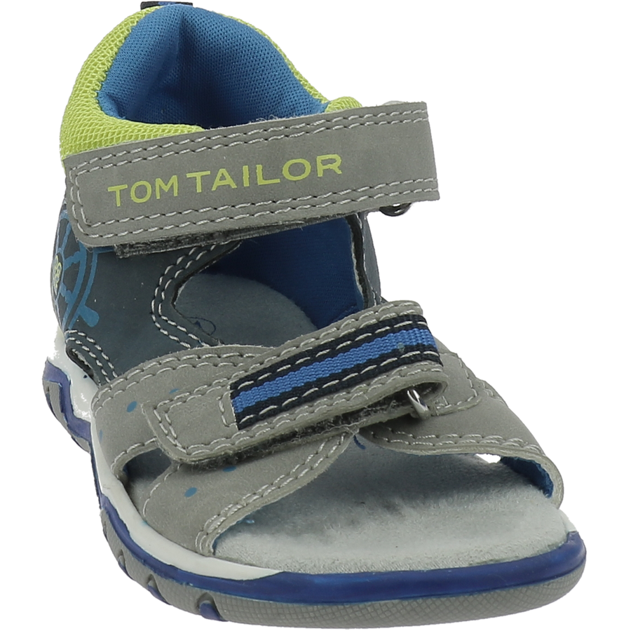 TOM TAILOR Sandale grey-navy-lime