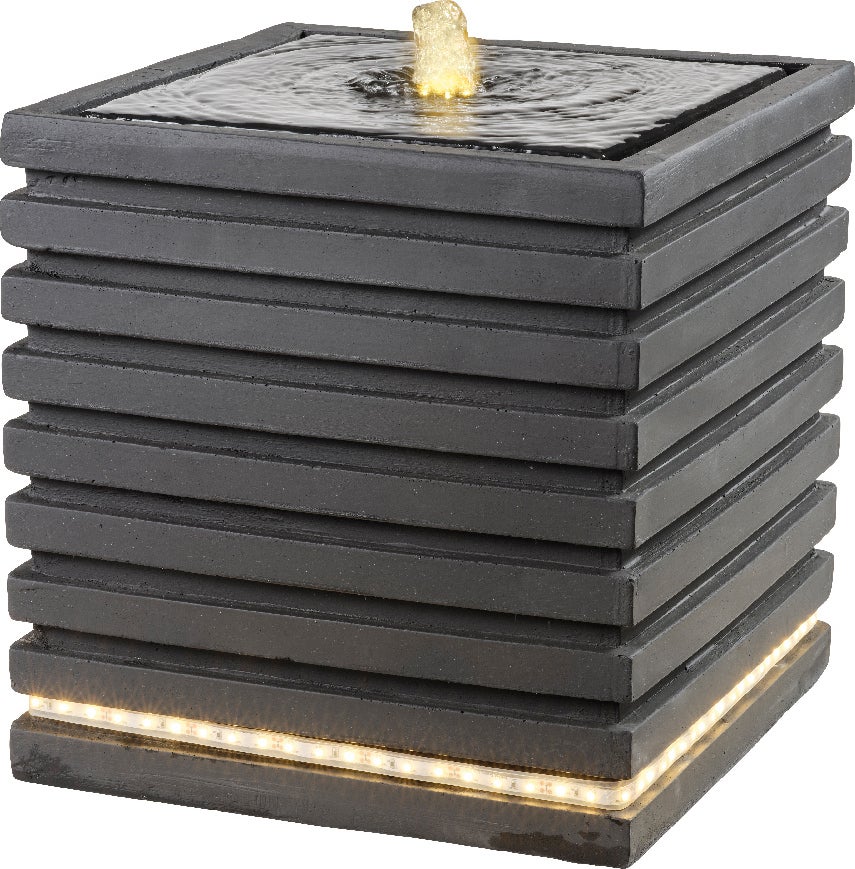 Lumineo waterornament antraciet 35 x 35 x 35 cm