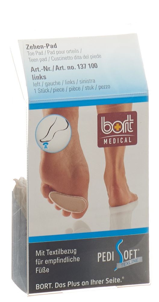 BORT Texline Zehen Pad links 1 Stk