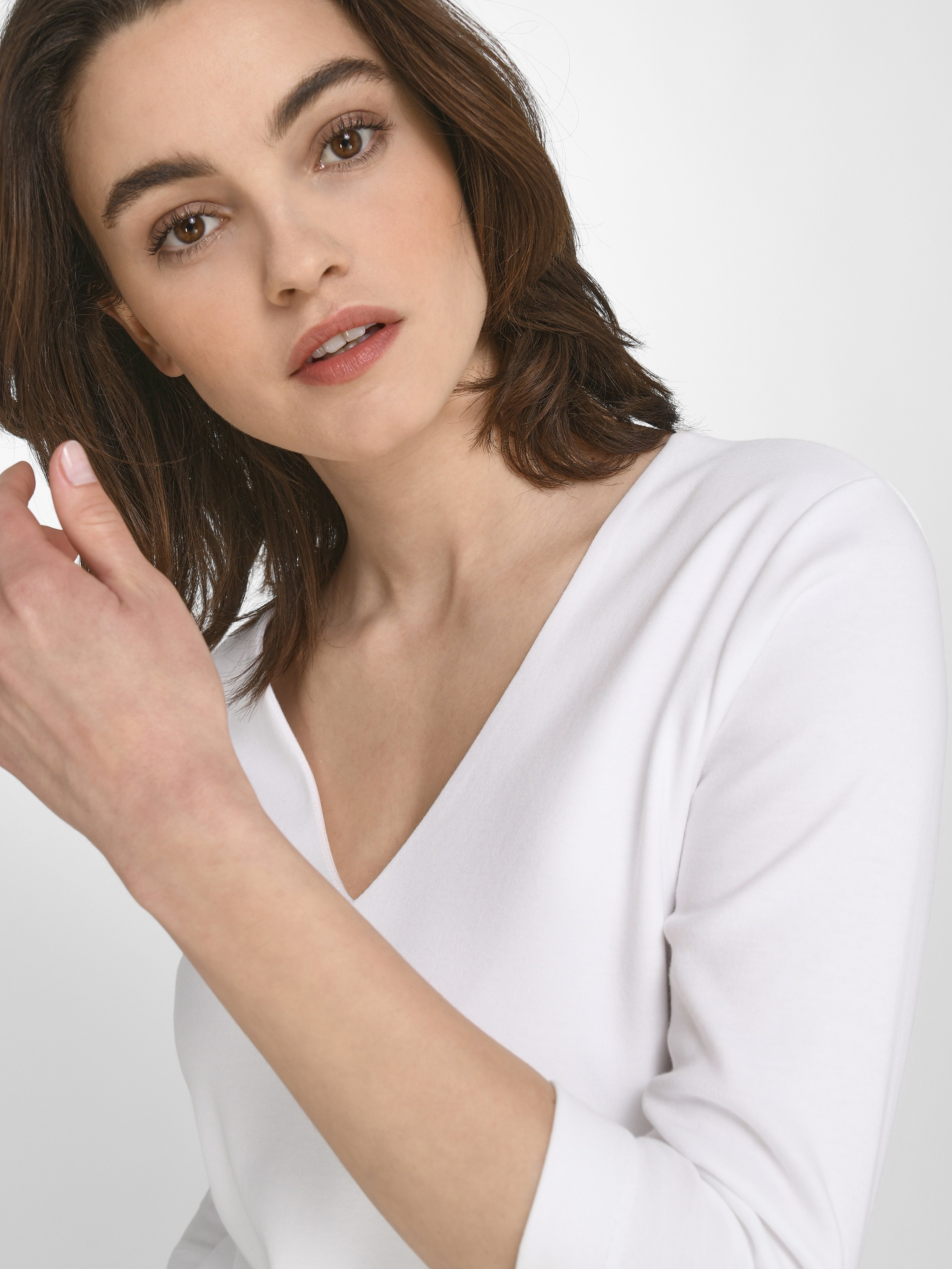 V-Shirt mit 3/4-Arm