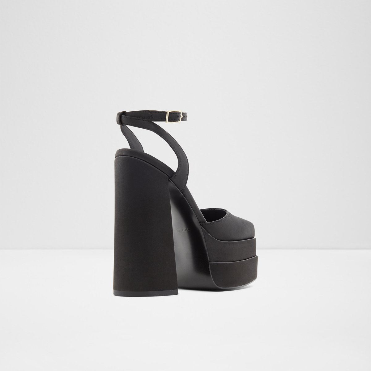 Kersaudy Black Textile Satin Women Platforms & Mary Janes