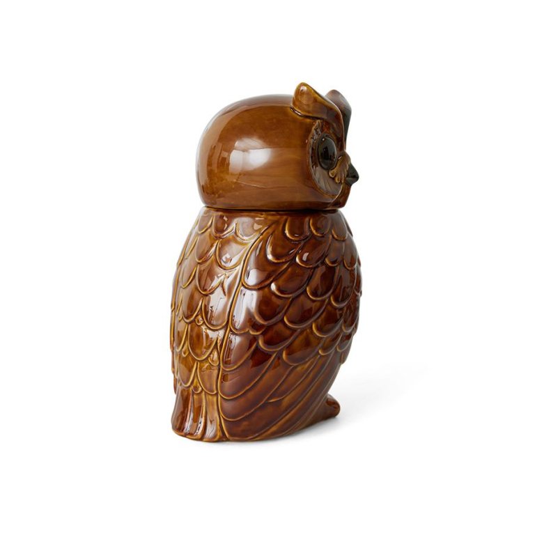HKliving 70's Ceramic Owl voorraadpot roasted
