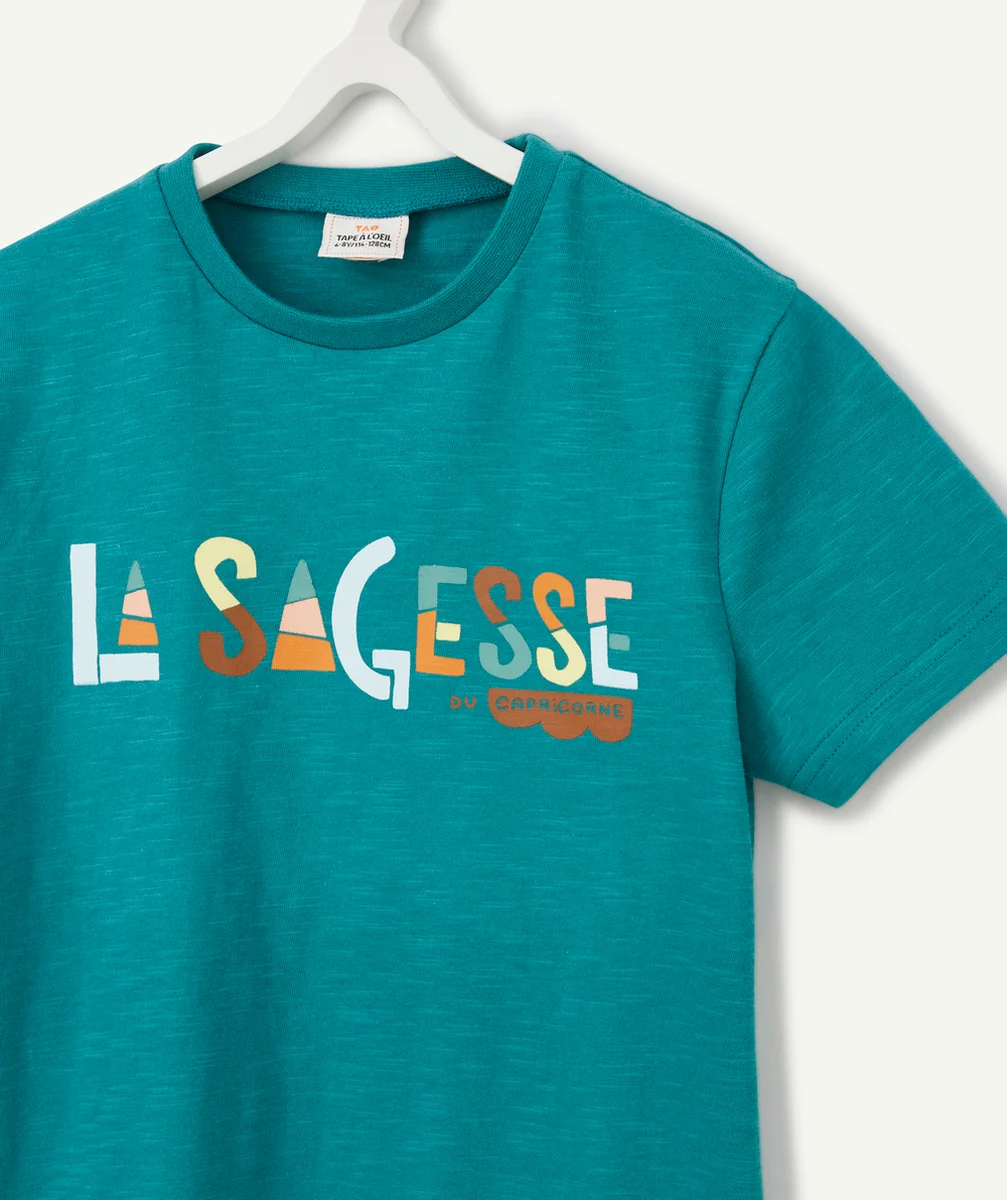 COSMIC VIBES- T-SHIRT VERT CAPRICORNE EN COTON BIO ENFANT