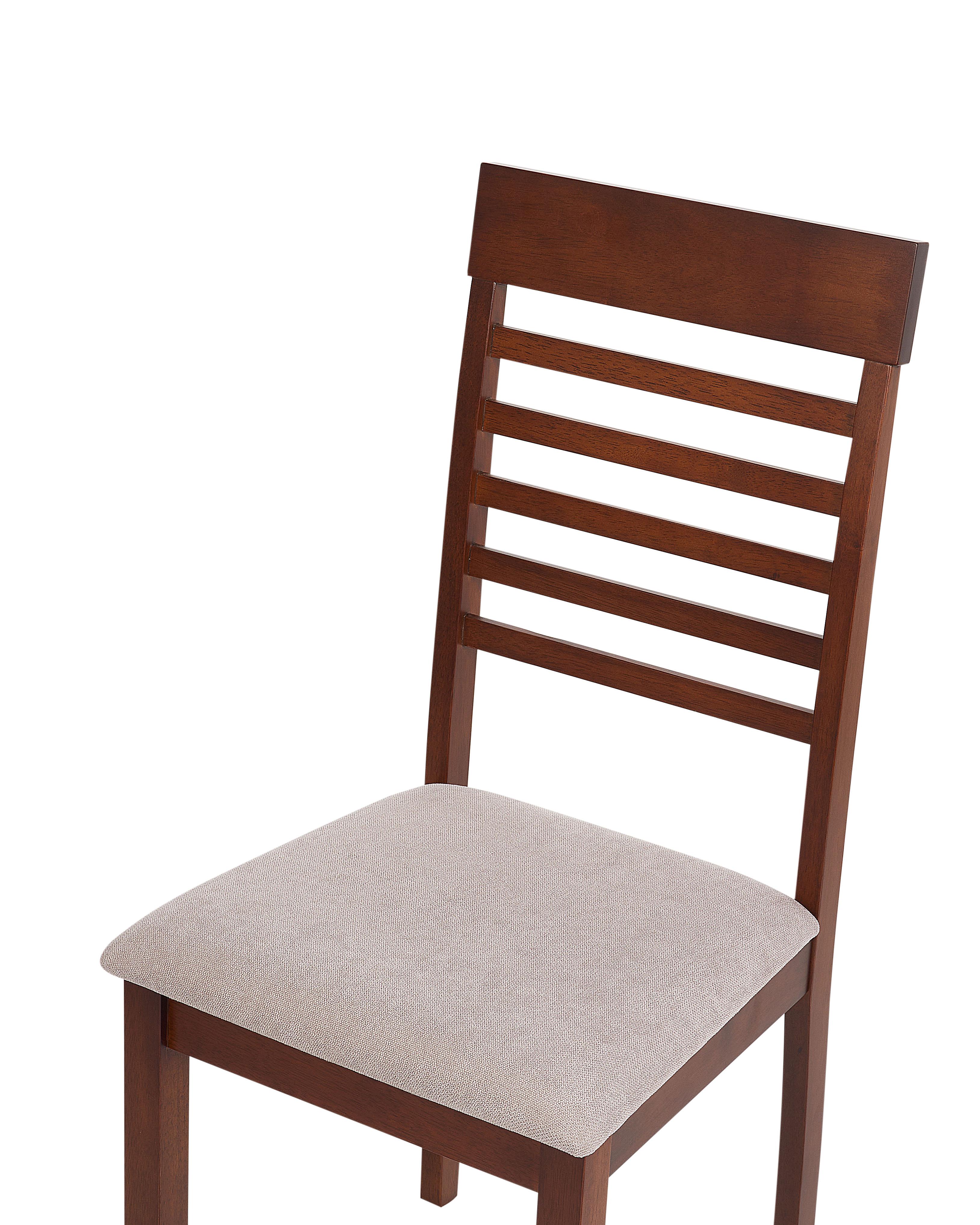 Set van 2 eetkamerstoelen ORTLEY Hout Donkerbruin/taupe