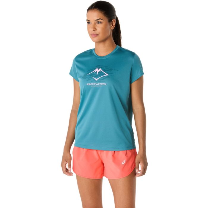 Asics Dame T-shirts Fujitrail Logo SS Top Blå