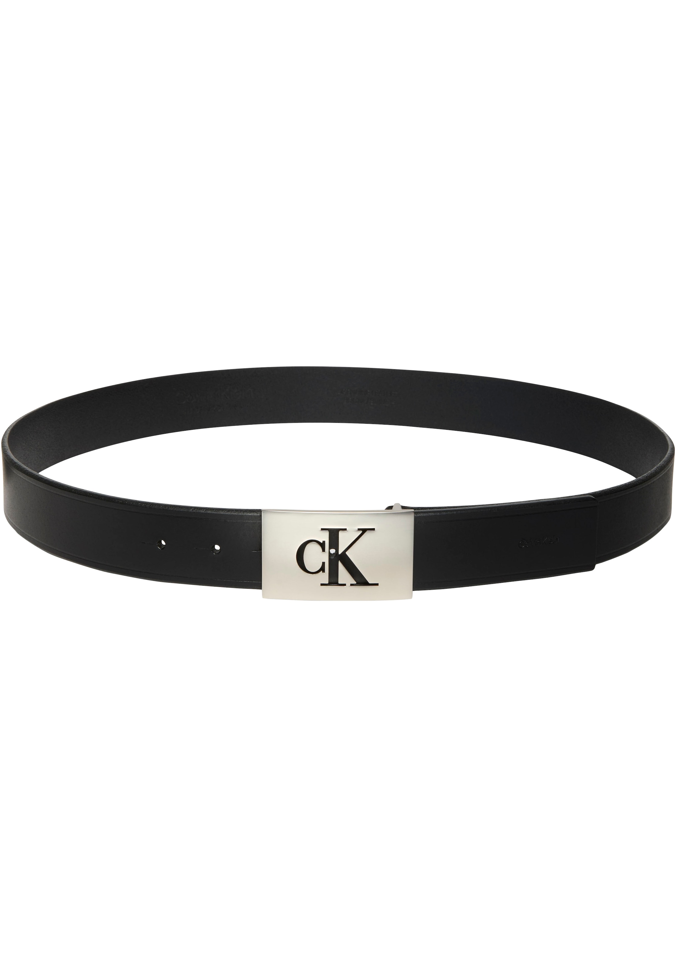Calvin Klein Ledergürtel »SSNL MONO PLAQUE 35MM FIXED« Grössenverstellbar mit Metallschliesse