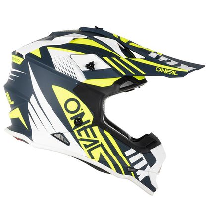 Casque cross O'Neal 2 SRS - SPYDE 2.0 - BLUE WHITE NEON YELLOW MATT 2022 - Bleu / Jaune