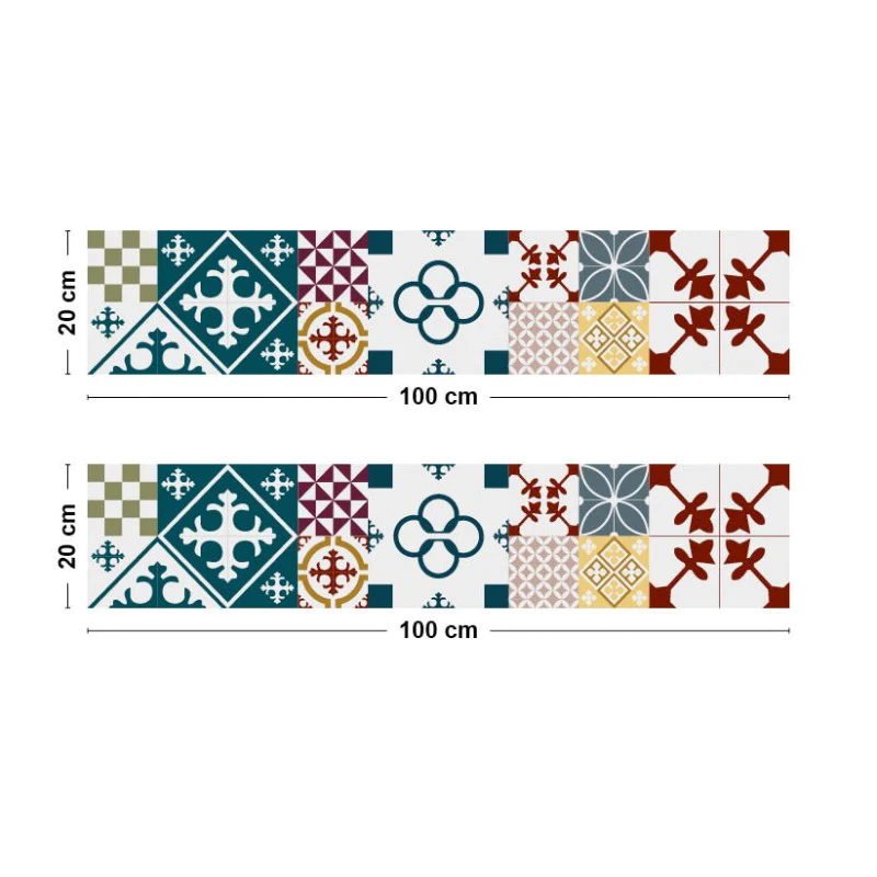 Crédence cuisine Bandeau ALU lot de 2 L100xH 20cm - CIMENT STYLE COLOR