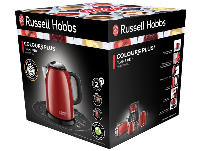 Russell Hobbs Wasserkocher 24992-70 Colours Plus 1 l, Rot/S Eleganter Wasserkocher