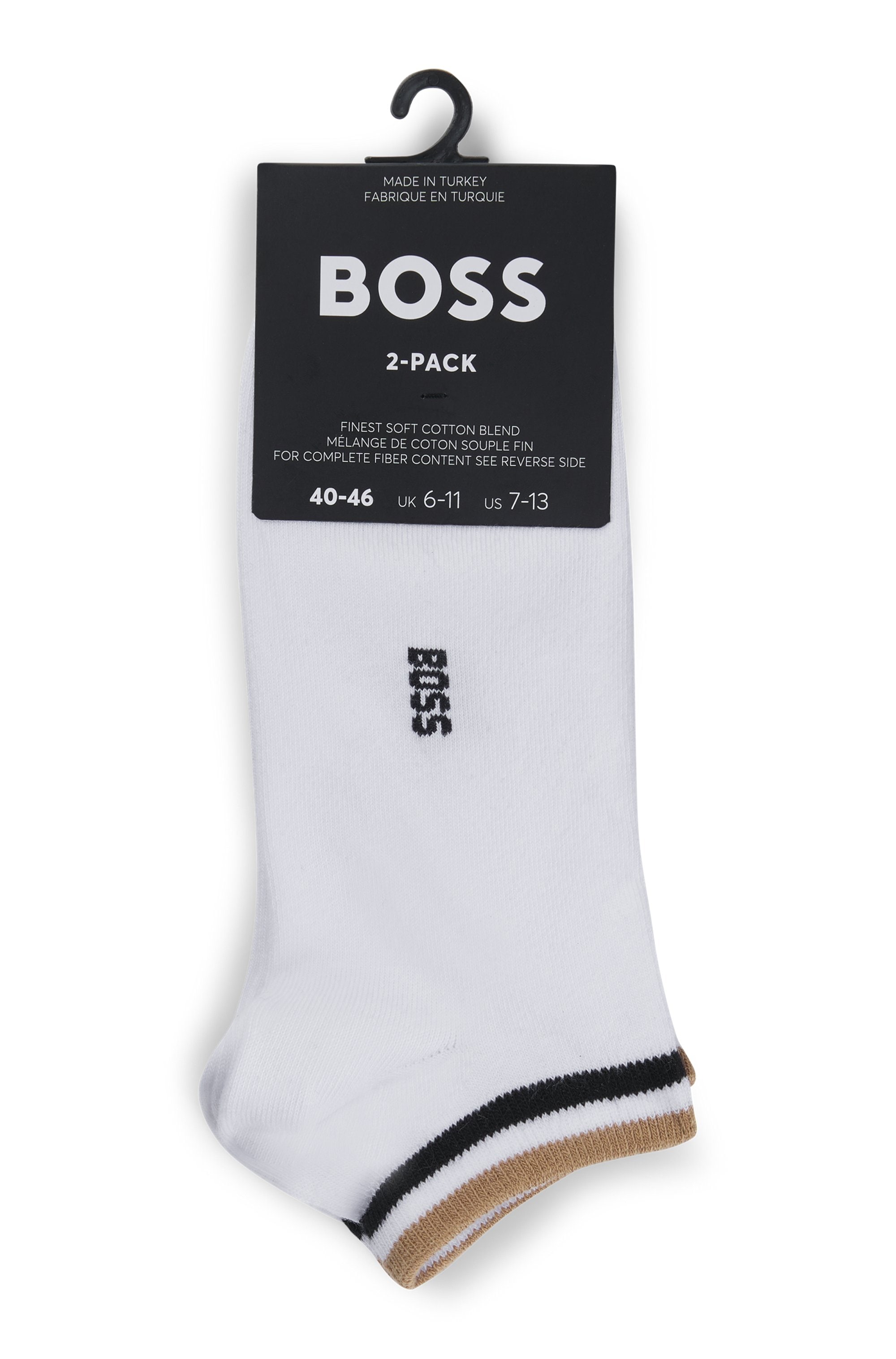 BOSS Sneakersocken »2P AS Uni stripe CC« Packung, 2er,  mit geringeltem Abschluss