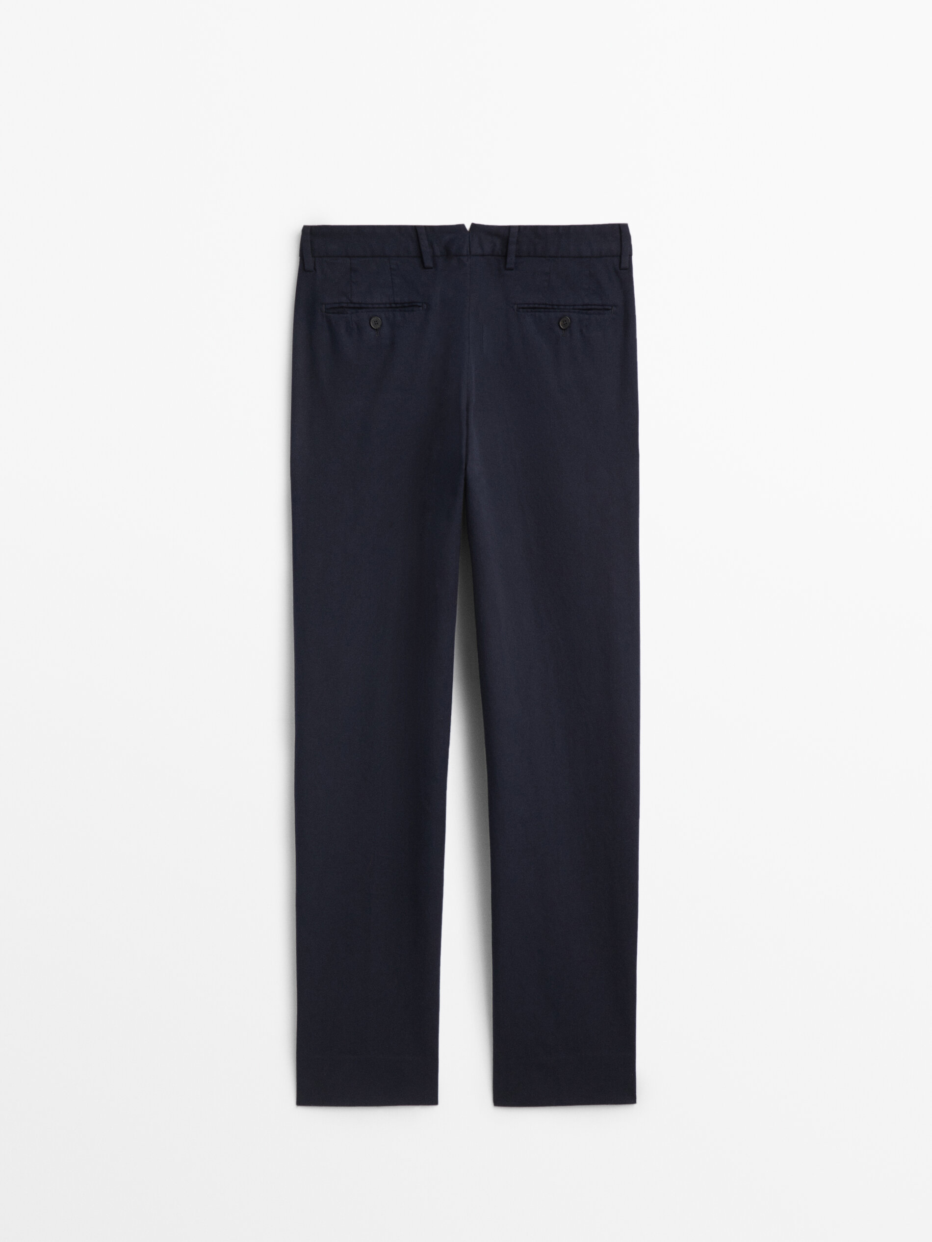 Calça chino tingida mezcla algodón caxemira - AZUL MARINO