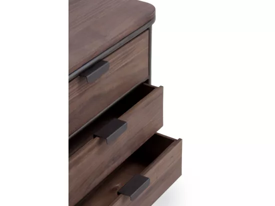 Commode en métal avec 6 tiroirs en sapin