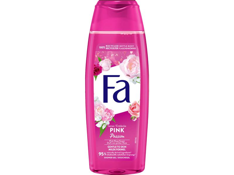 Fa Duschgel Pink Passion 250 ml Milde Pflegedusche mit einem Duft von Rosen und Passionsblüten für ein zartes Hautgefühl