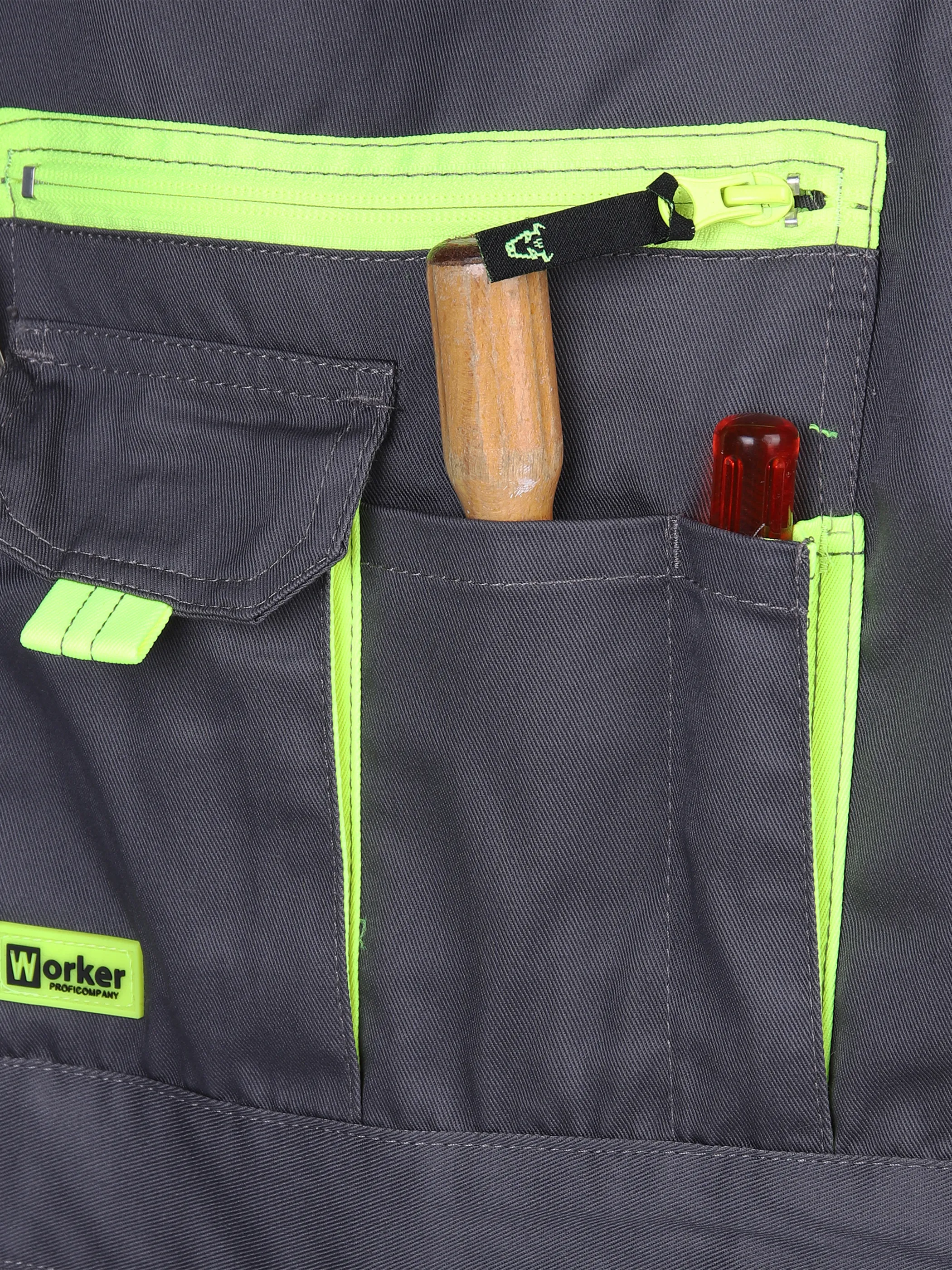 Herren Latz-Arbeitshose mit Neondetails
