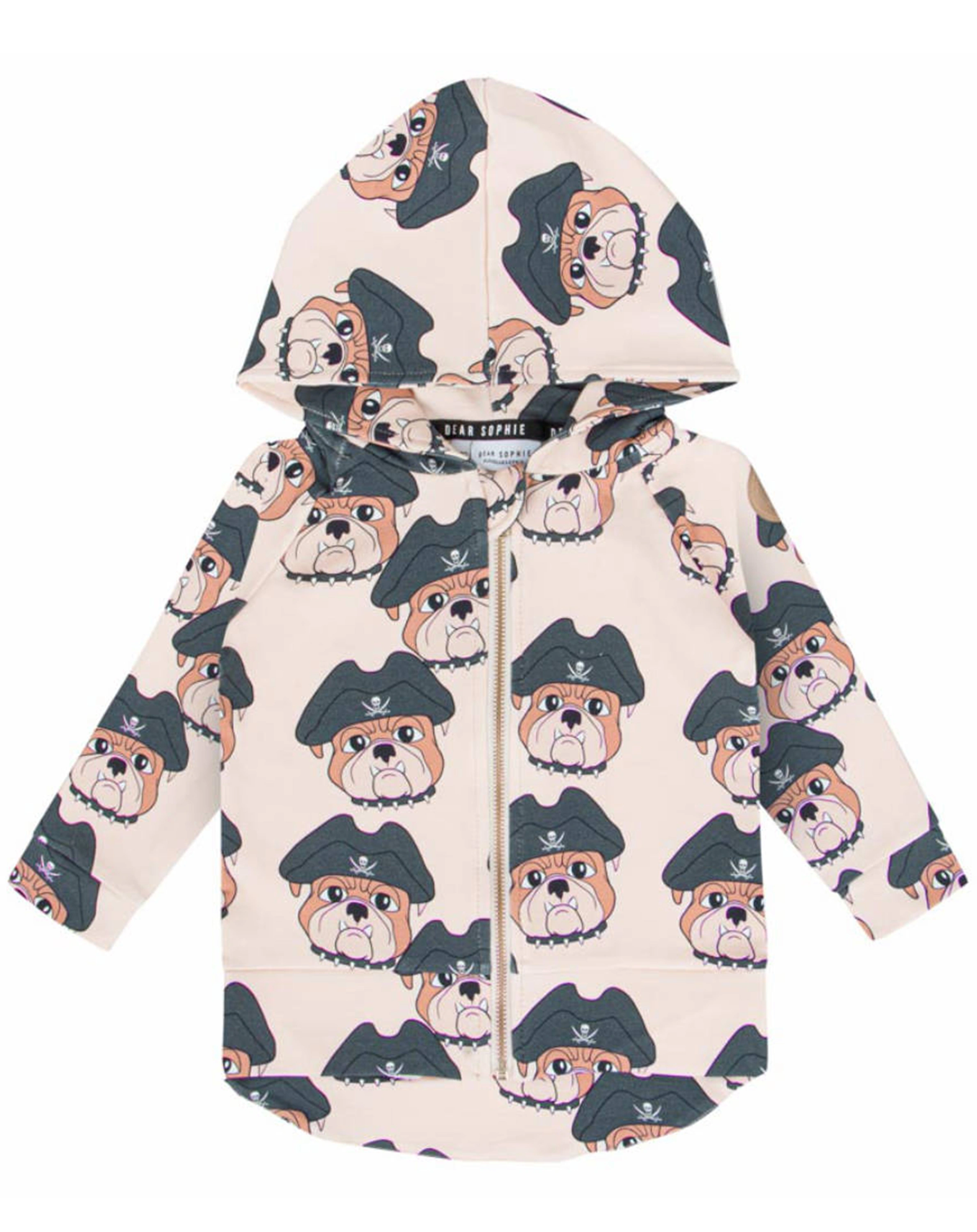 Kapuzen-Sweatjacke DOG in beige