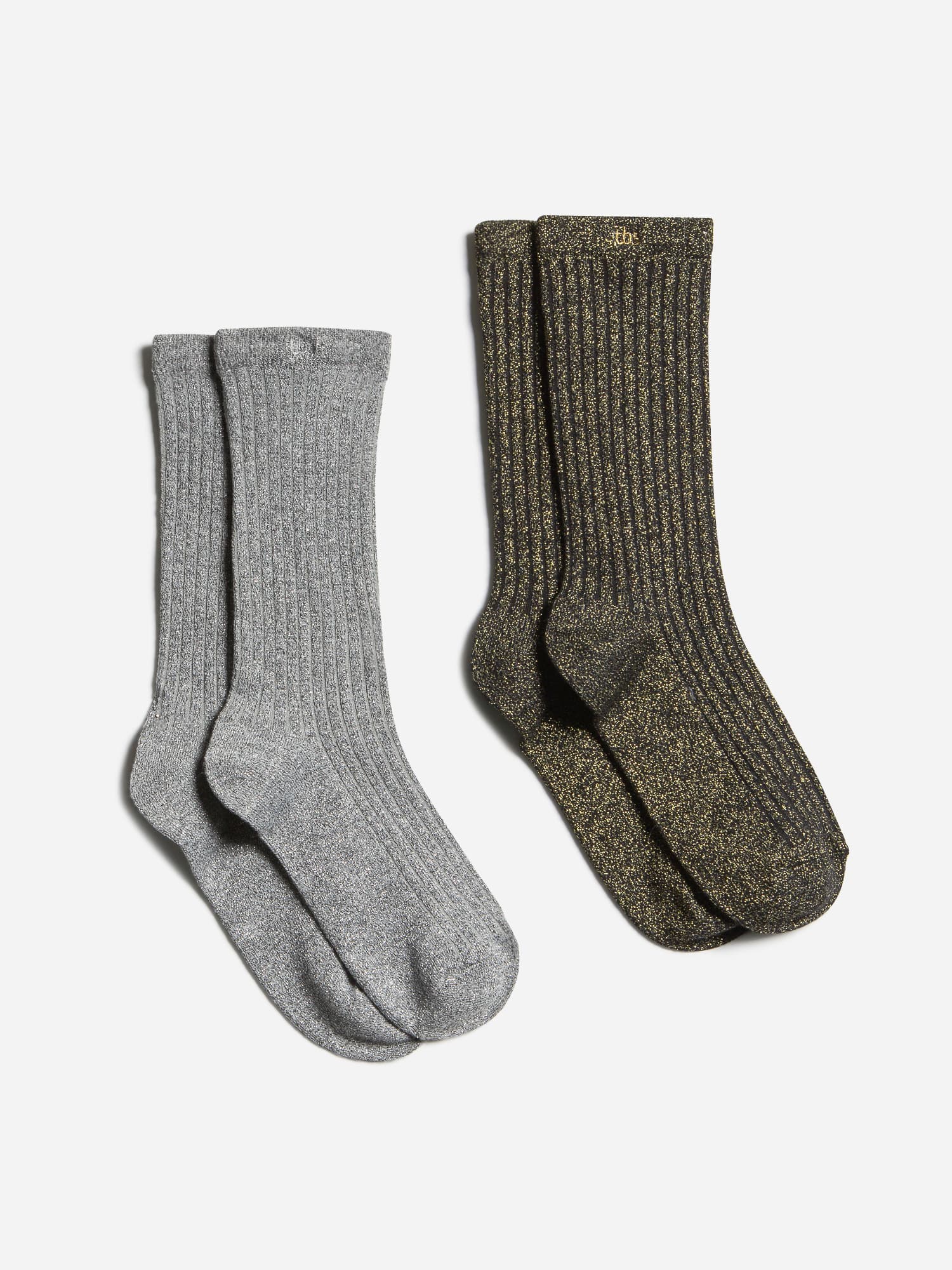 Chaussettes Femme Lot de 2 paires Gris et Noir