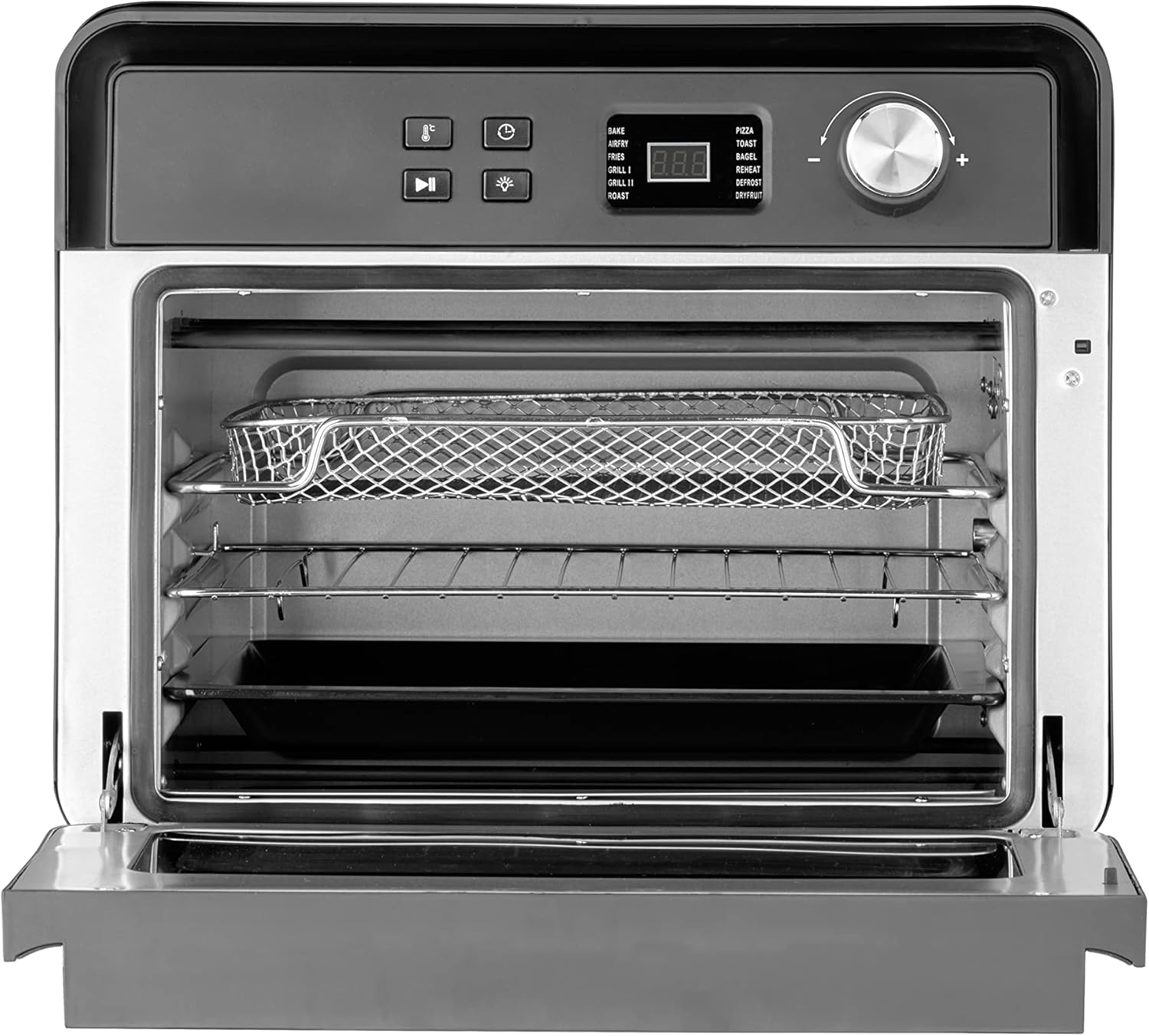 CASO AirFry Chef 1700 - Design Heissluftfritteuse, Testurteil: Sehr Gut, direkt startbereit ohne Aufheizen, 3 Einschubebenen, Temperaturbereich 40 °C bis 230 °C (5°C Schritten), Timer, 1700 Watt