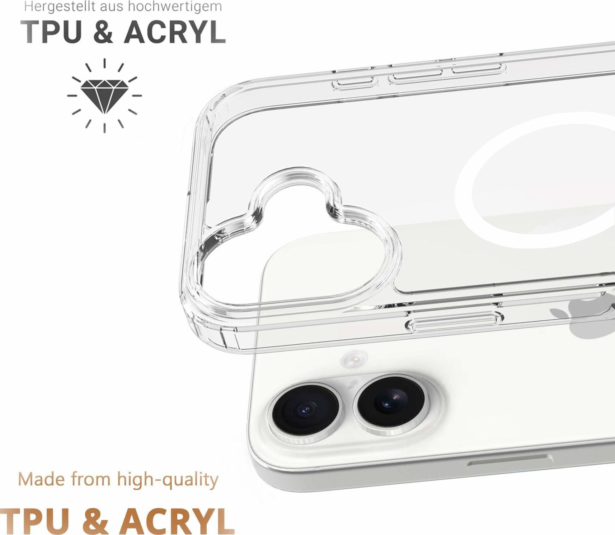 iPhone 17 MagSafe Hybrid Hülle TPU Bumper   Acryl Rückseite Pankow (11155) - Transparent