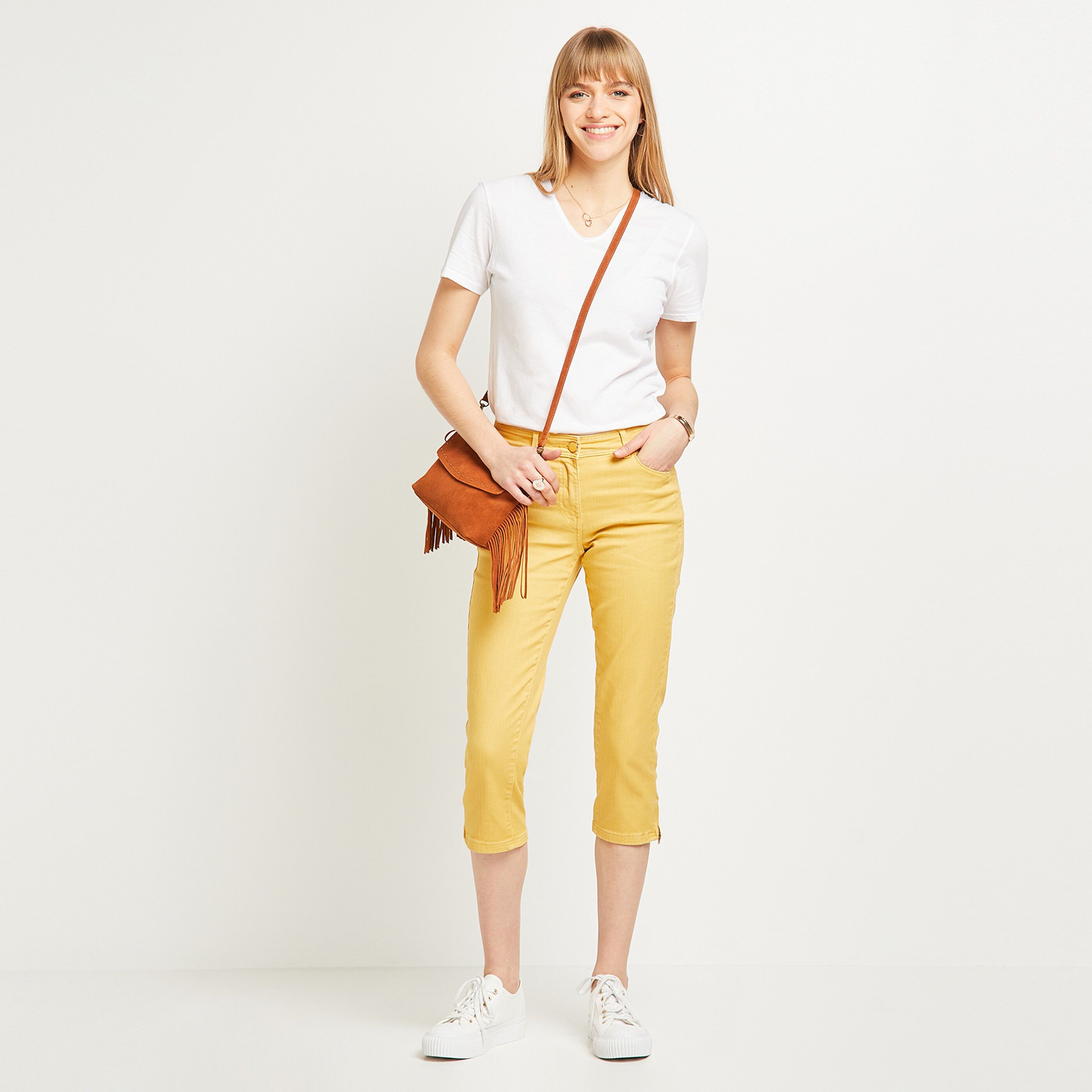 Corsaire jean femme - CURRY