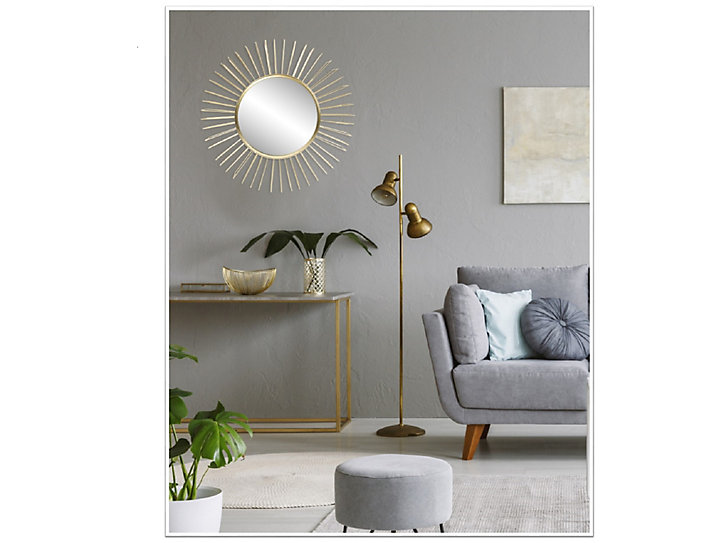 Miroir Hélios design doré Ø47cm Brio