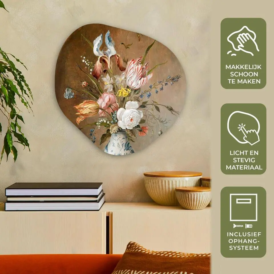 MuchoWow Wand decoratie 60x60cm Bloemstilleven Balthasar van