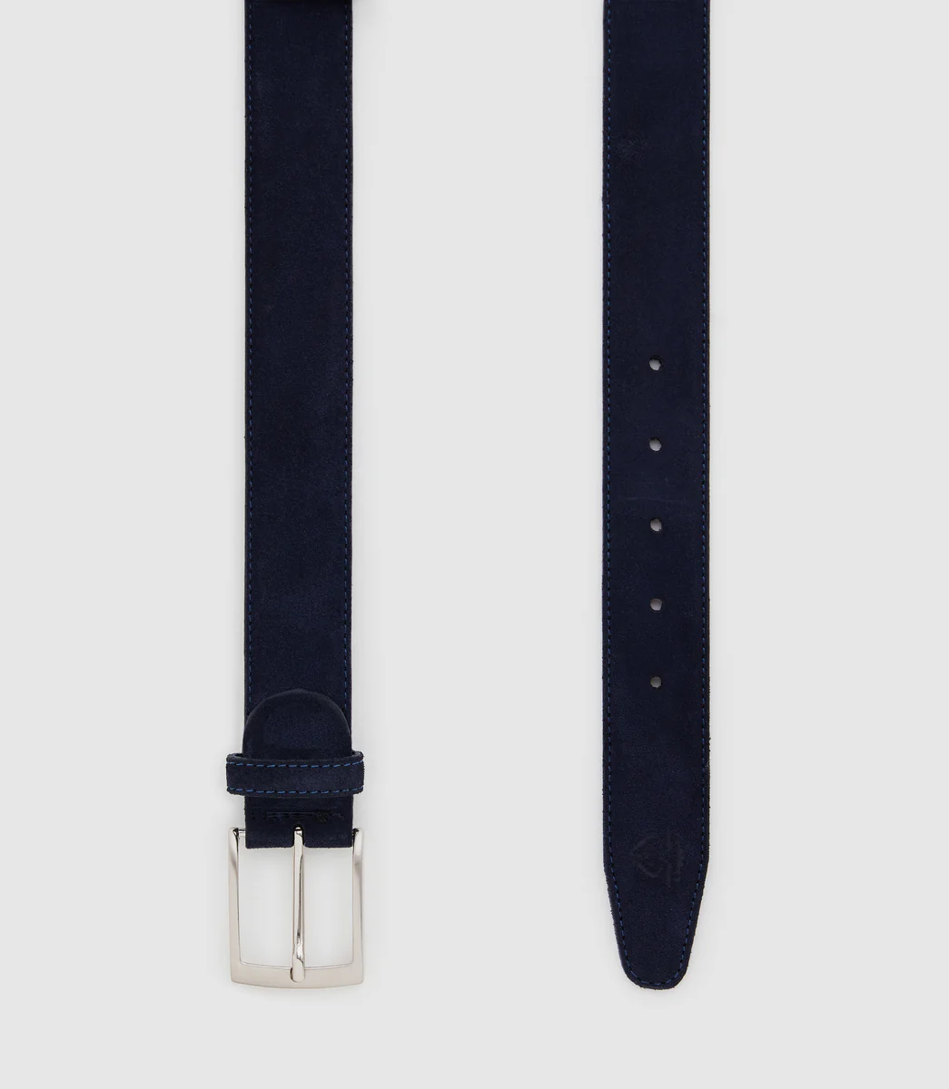 Ceinture 35mm en cuir marine 
