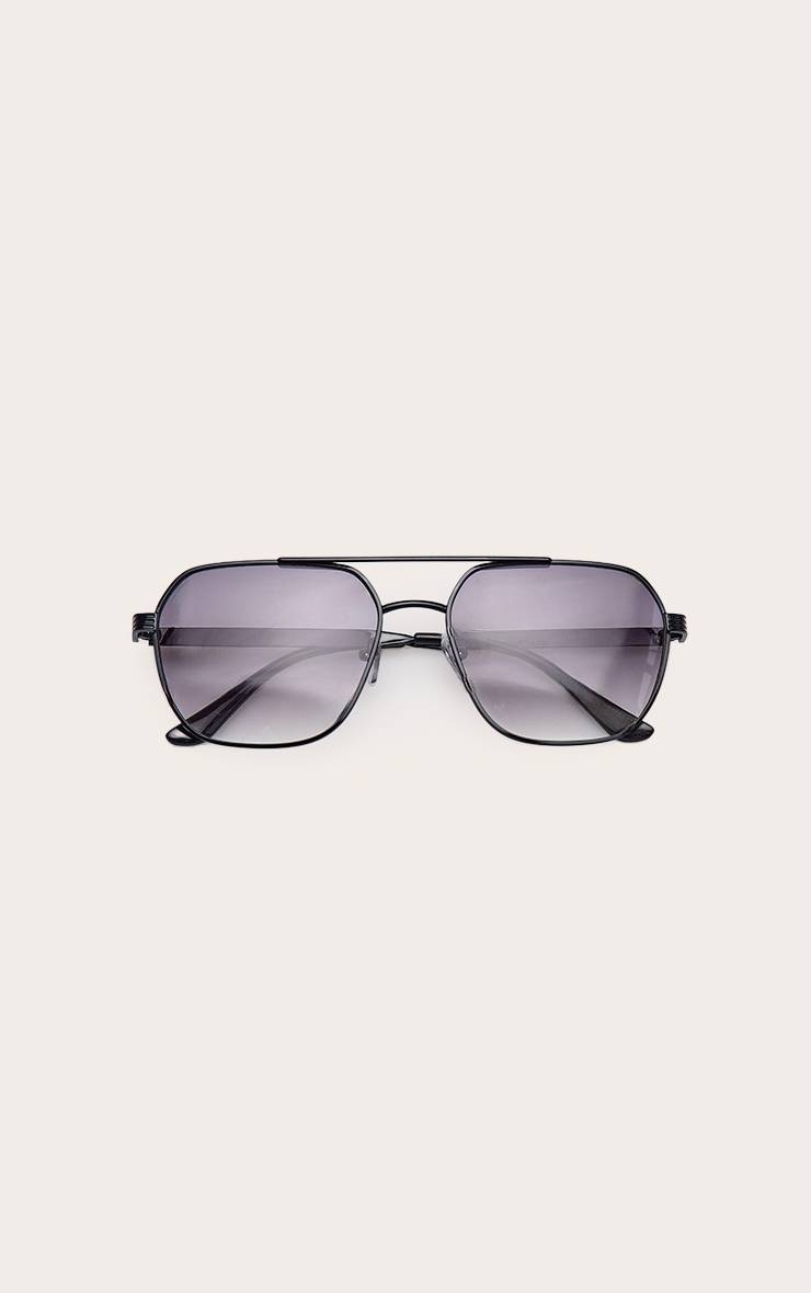 Noir Lunettes De Soleil Aviateur À Monture Métallique