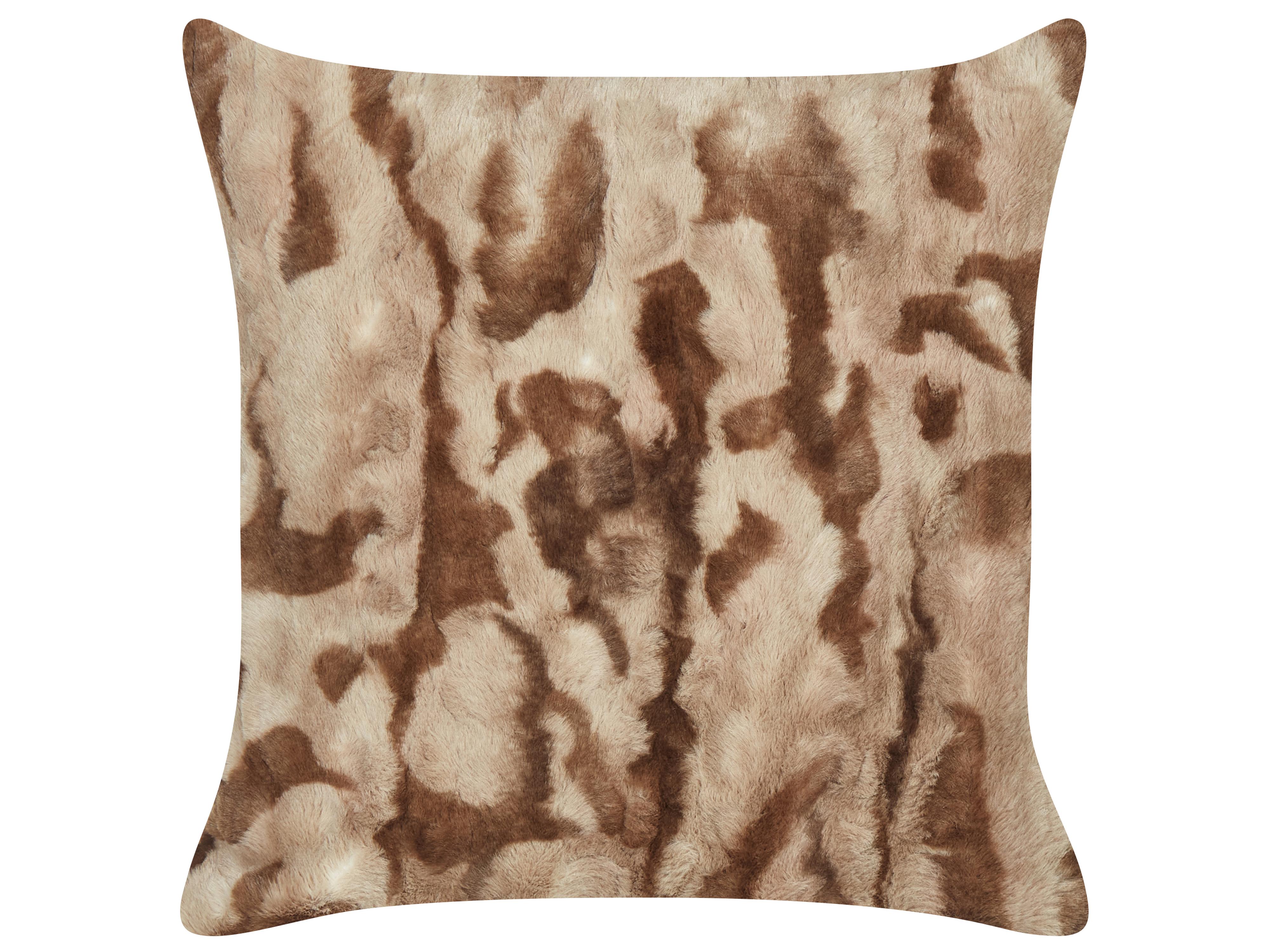 Set van 2 sierkussens BAKIRA Nepbont 45 x 45 cm Bruin abstract patroon