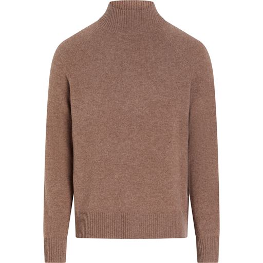 Calvin Klein Luxury Wool Mock Neck Striktrøje, Brownie, XXL