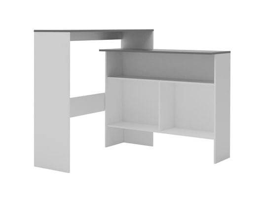 VIDAXL - Table de bar avec 2 dessus de table blanc et gris 130x40x12...