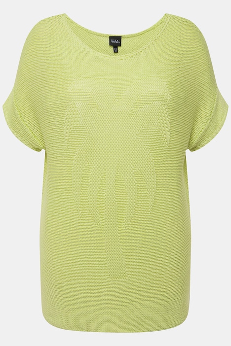 Pullover, Palmen, oversized, U-Boot-Ausschnitt, Halbarm