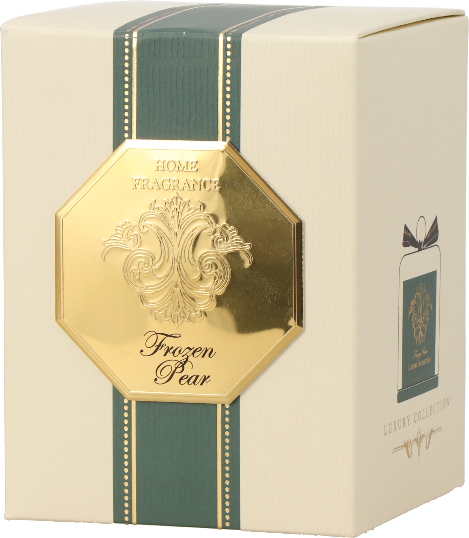 Intratuin geurkaars Luxe Frozen Pear groen 30 uur D 9,5 H 13 cm