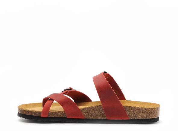Plakton mules et sabots plats femme bombay 181032 rouge