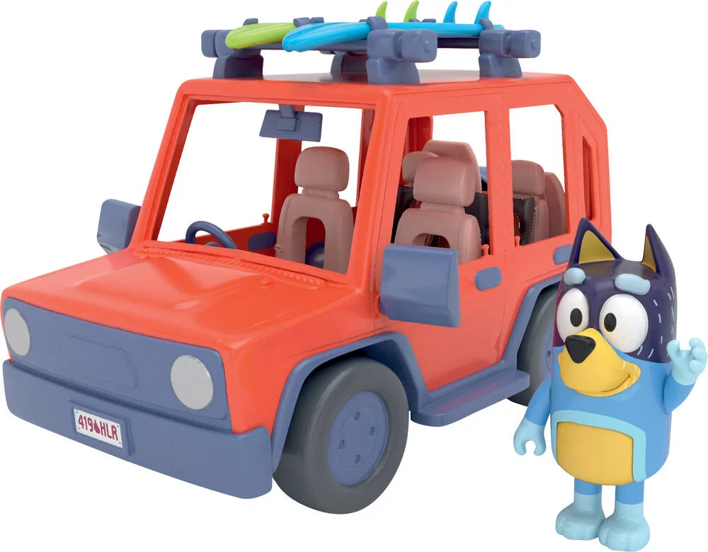 BLUEY - VEHICULE FAMILIAL 4X4 ET UNE FIGURINE  8 CM