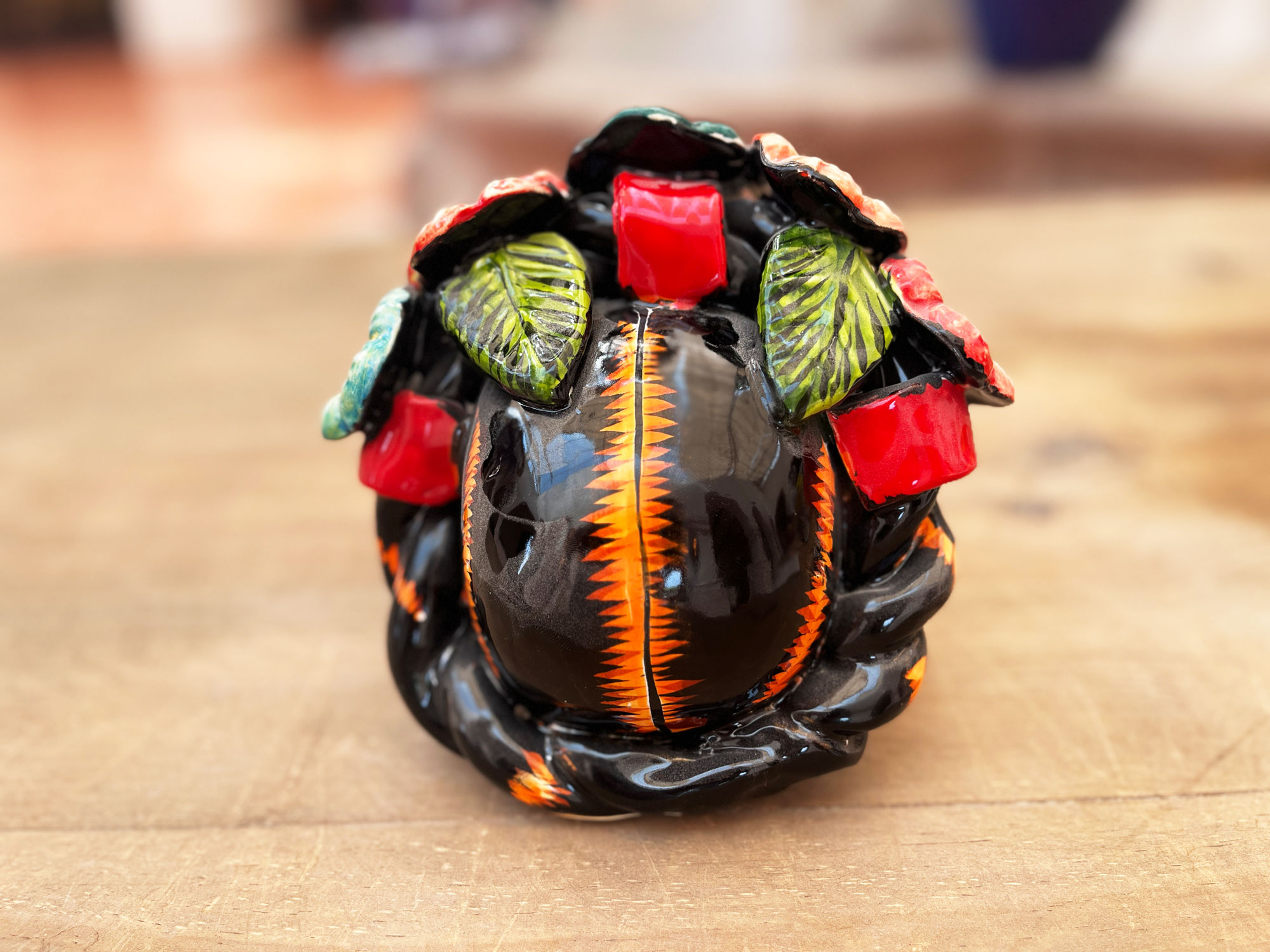 Keramikarbeit 'Craneo Frida', B 18 cm, T 18 cm, H 15 cm von fischer's lagerhaus