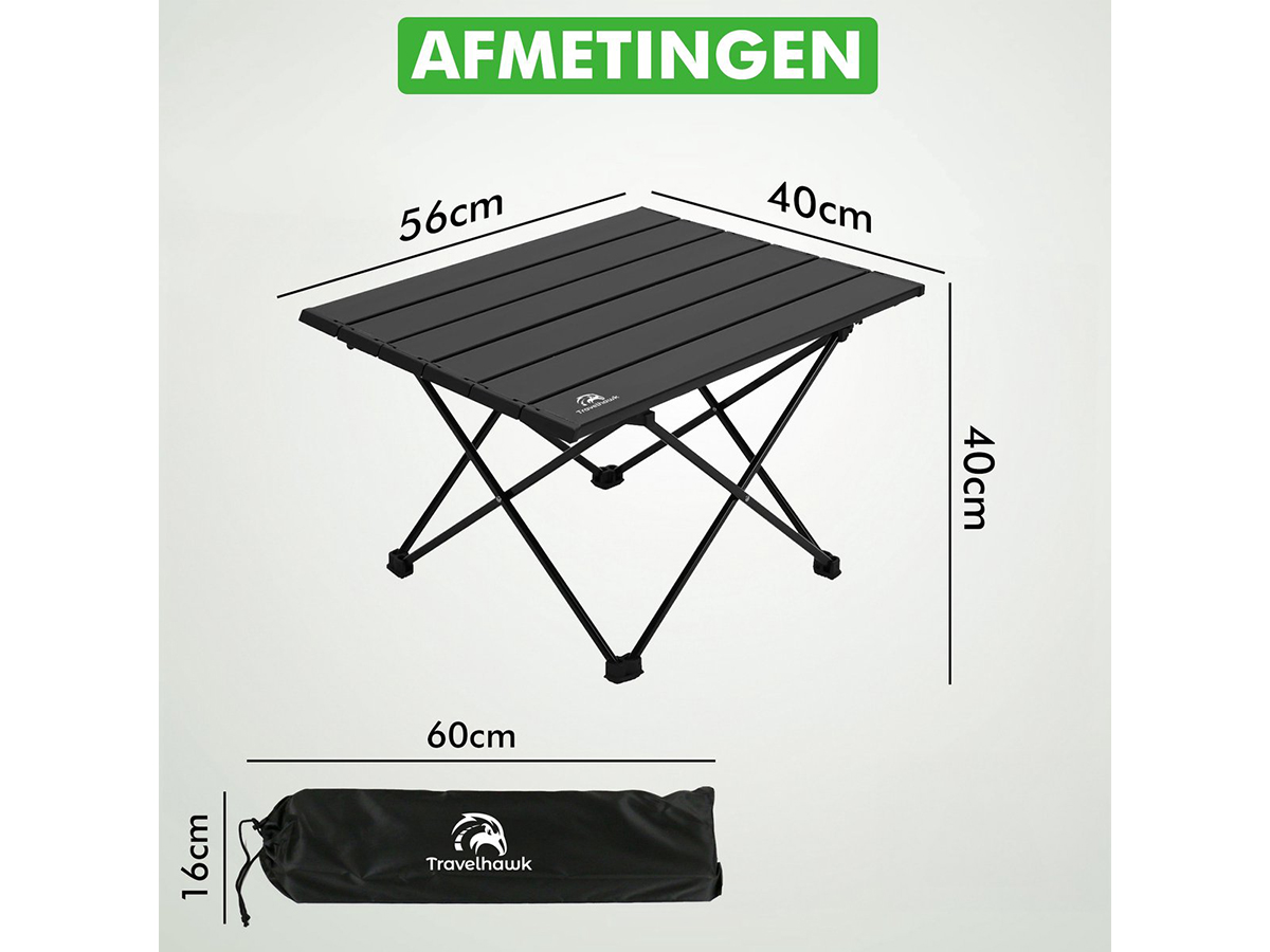 Travelhawk inklapbare campingtafel - 56 x 40 cm