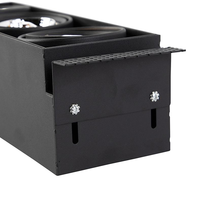 Inbouwspot zwart GU10 AR70 trimless 3-lichts - Oneon