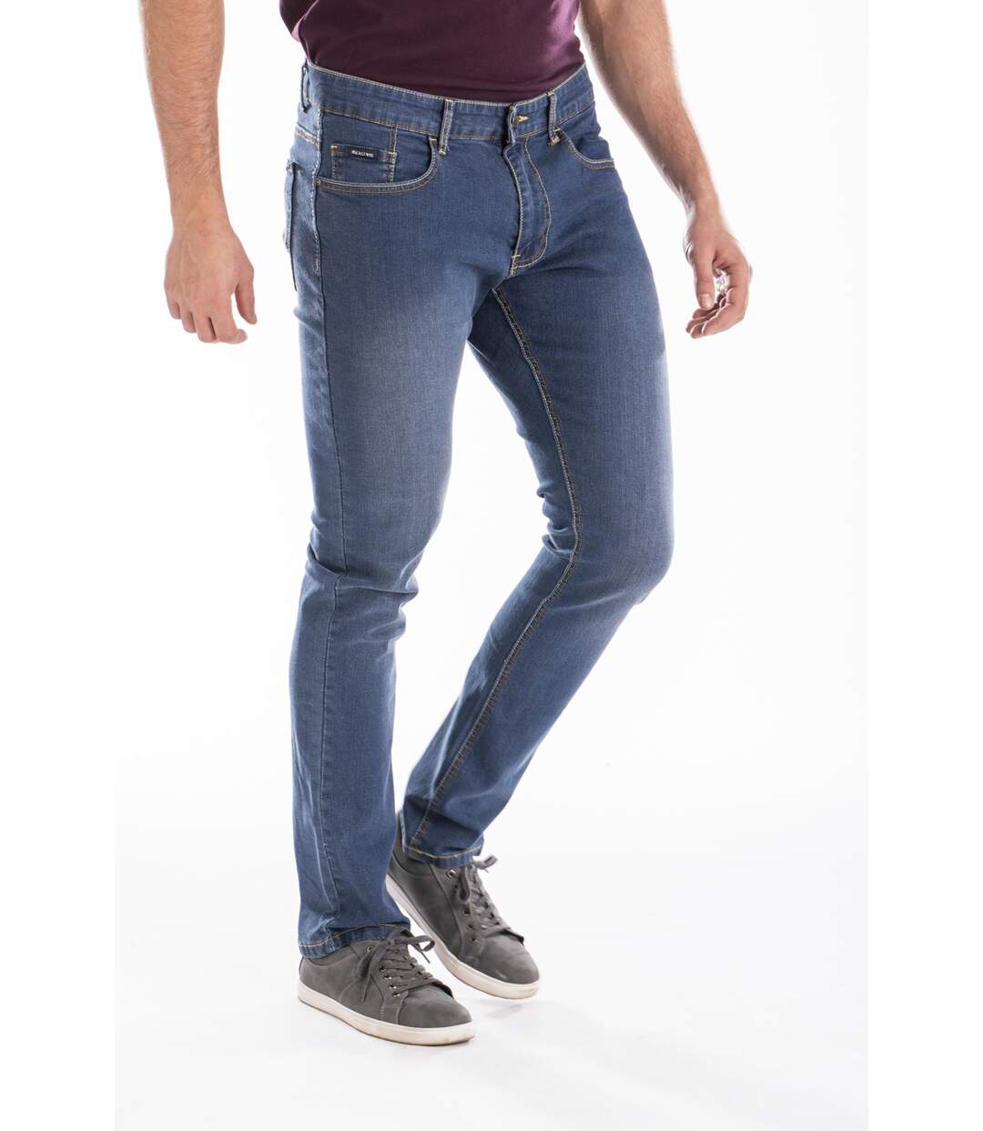Jeans RL80 Fibreflex® brossé coupe droite ajustée MARINE