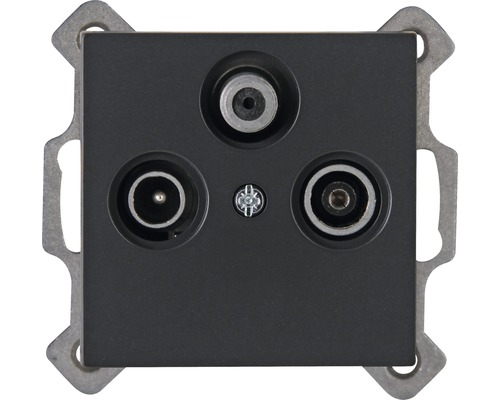 Kopp 941315557 antennecontactdoos 3-weg R/TV/SAT Athenis 55 antraciet